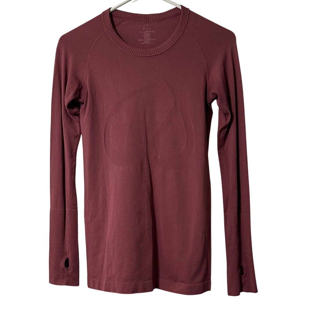 Lululemon Swiftly Tech Long Sleeve 2.0 Women Rose Pink Workout Top Thumbholes